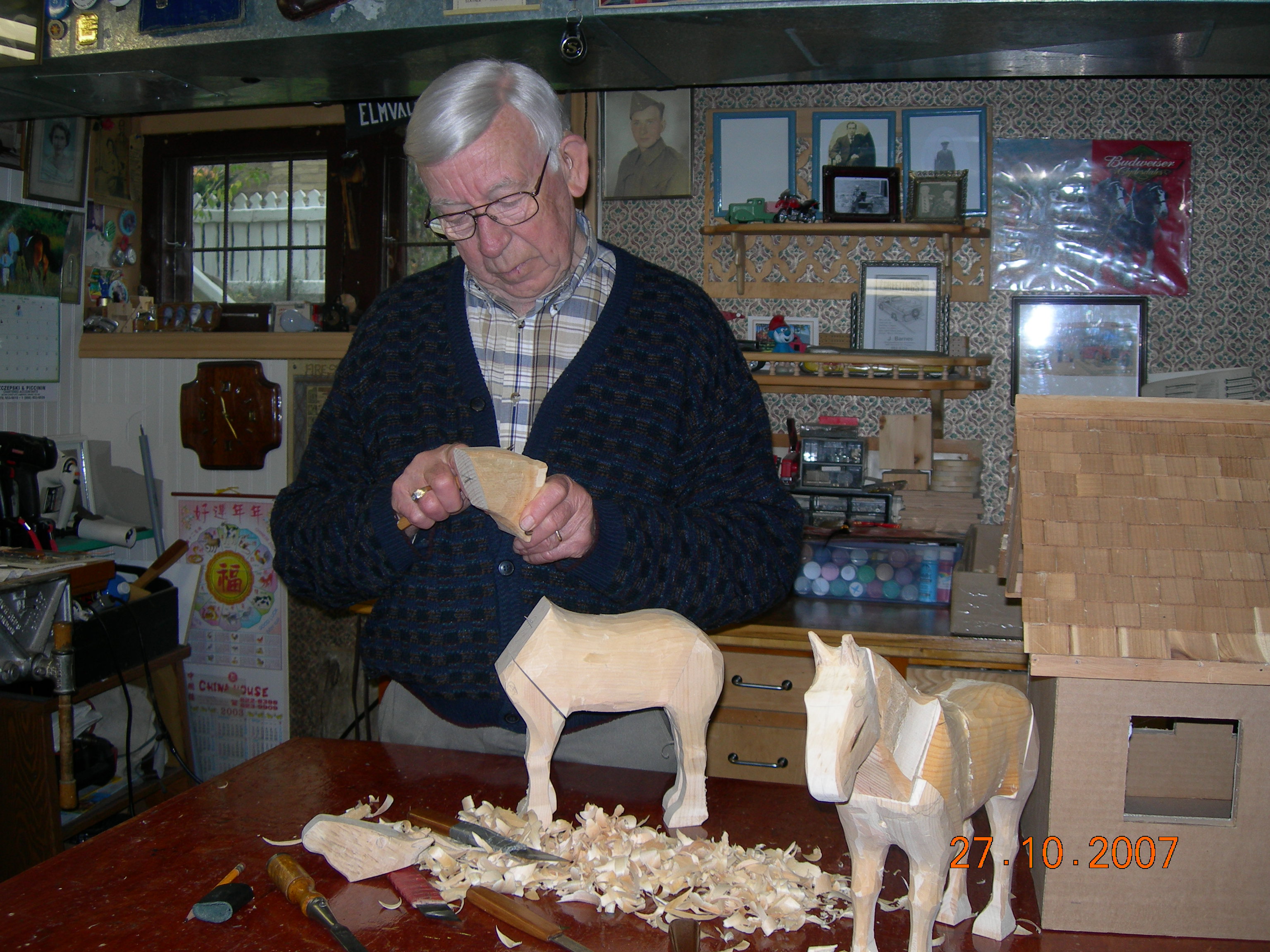 Horse carvings