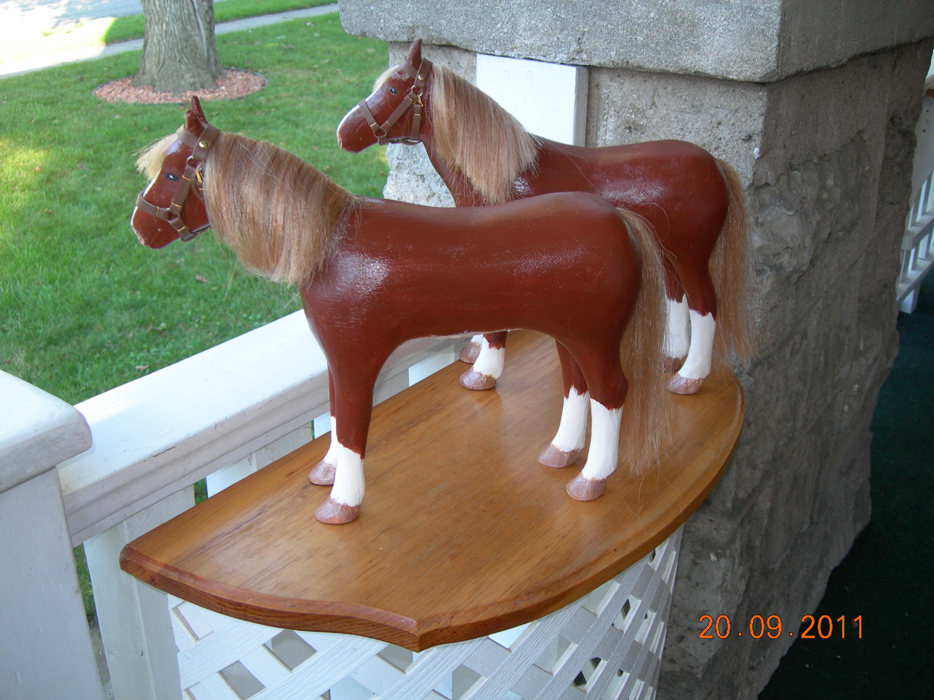 Horse carvings