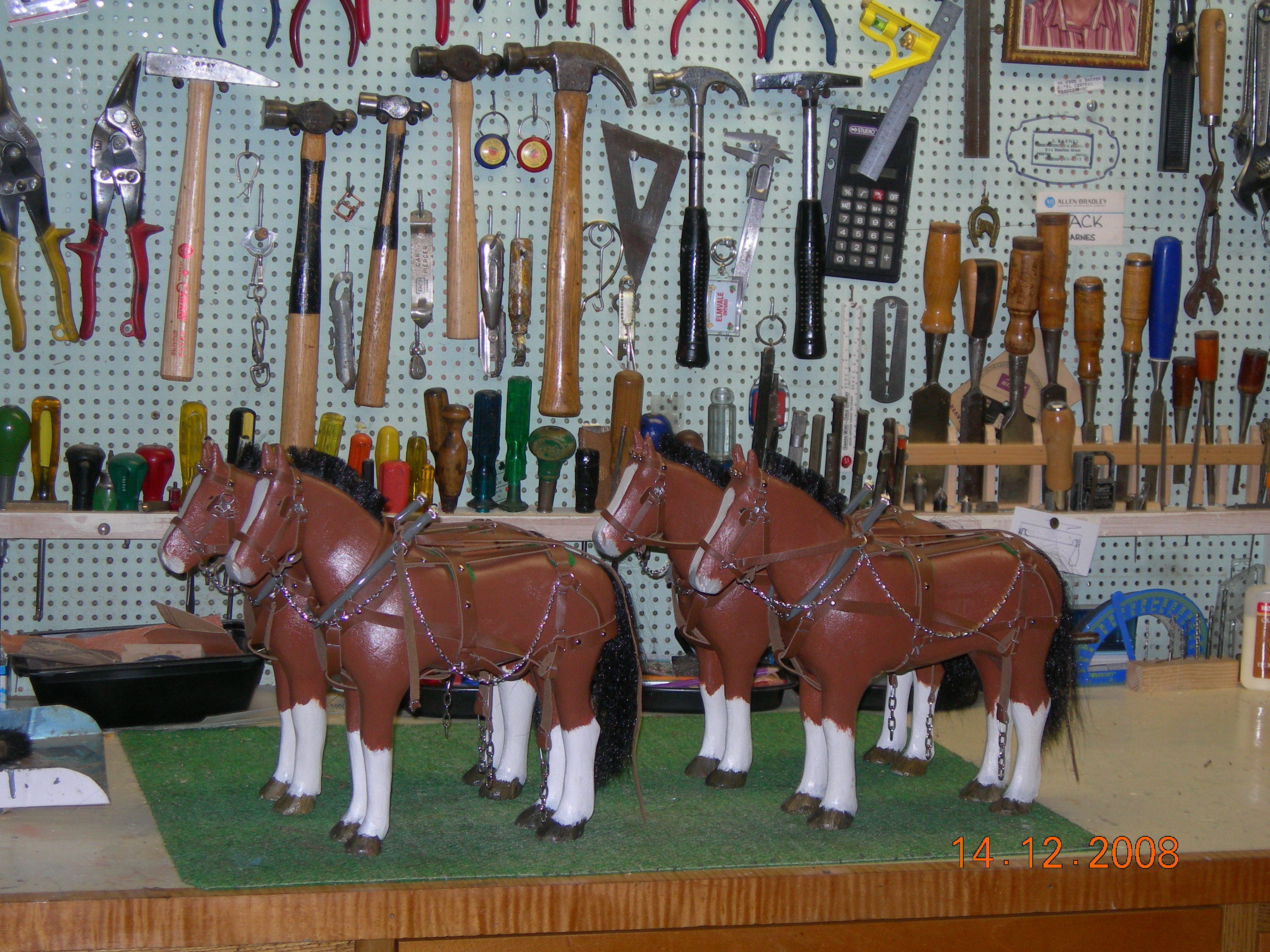 Horse carvings