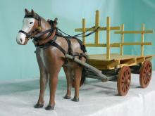 Horse &amp; hay wagon